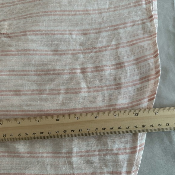 Joie Bekette Top in Blush Sand Striped Linen Blend Blouse (973) - Picture 10 of 13